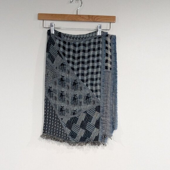 Northern Reflections Woven Scarf with Fringe Blue - Picture 1 of 3